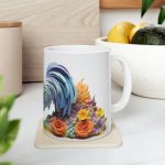 ماگ طرح سه بعدی خروس پررنگی مدل NM3025