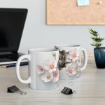 ماگ طرح سه بعدی سمور و گل مدل NM3054
