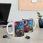 ماگ طرح سه بعدی جغد رنگارنگ مدل NM3007