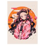 تابلو شاسی نورو استور طرح انیمه شیطان کش نزوکو Demon Slayer Nezuko مدل NV1566