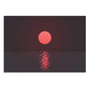 پوستر طرح نقاشی مینیمال غروب آفتاب Ripple Water Minimal Sunset مدل NV0857