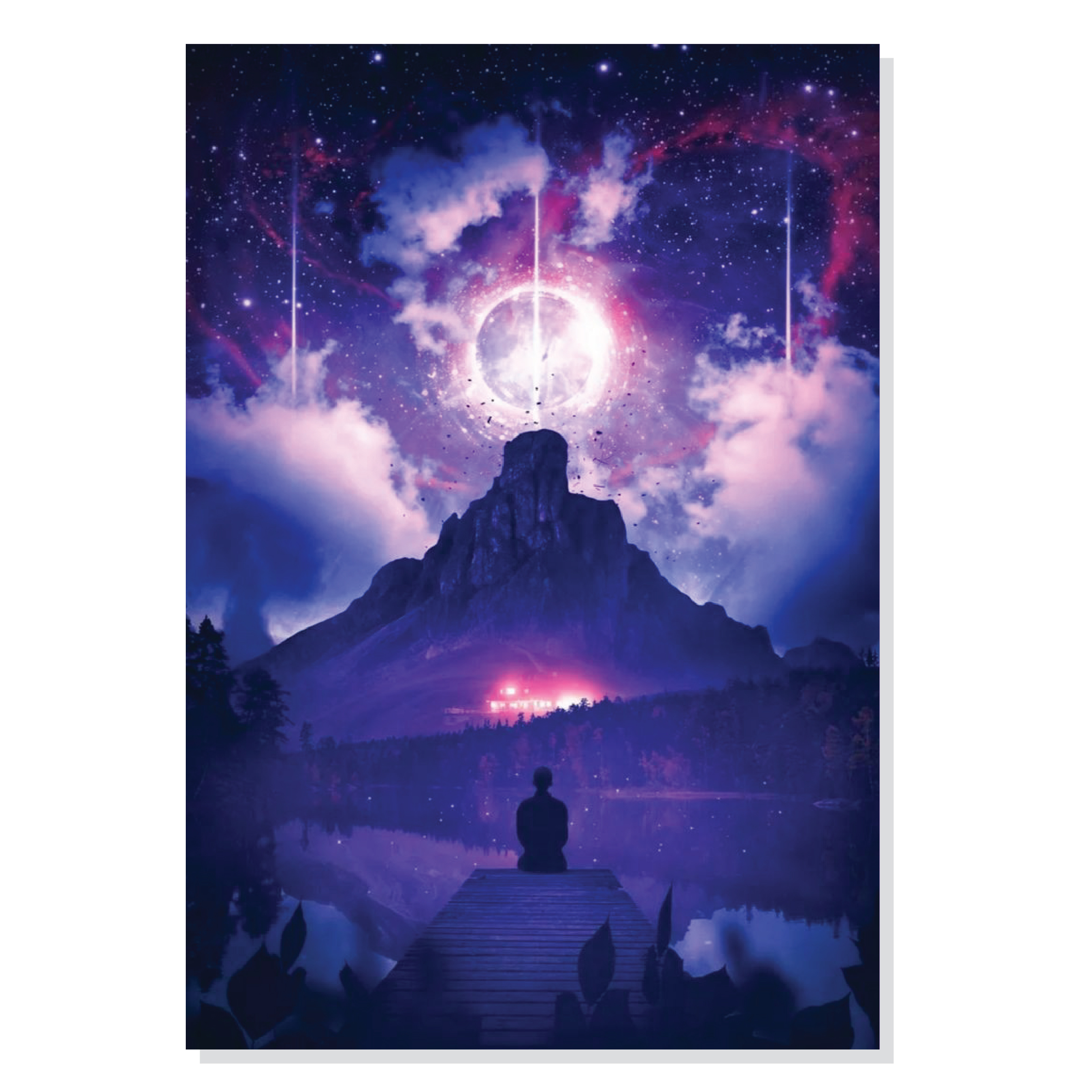 پوستر طرح مدیتیشن و مراقبه شبانگاه در طبیعت مدل M0272 M0272 Night Time Meditation in Nature Chassis Panel