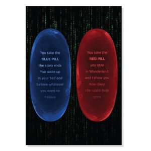 تابلو شاسی طرح قرص آبی و قرمز ماتریکس Matrix Blue and Red Pills مدل M0377