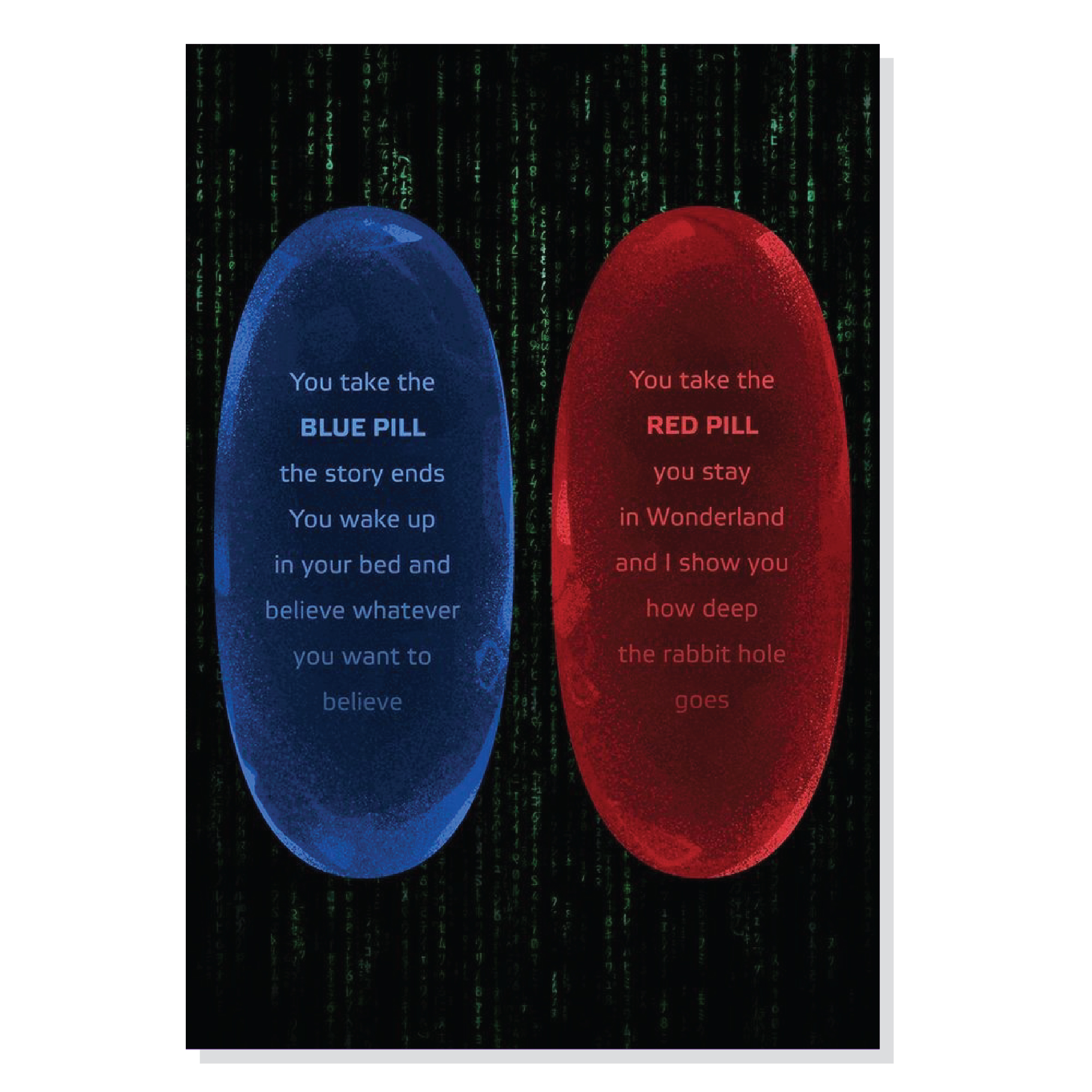 تابلو شاسی طرح قرص آبی و قرمز ماتریکس Matrix Blue and Red Pills مدل M0377