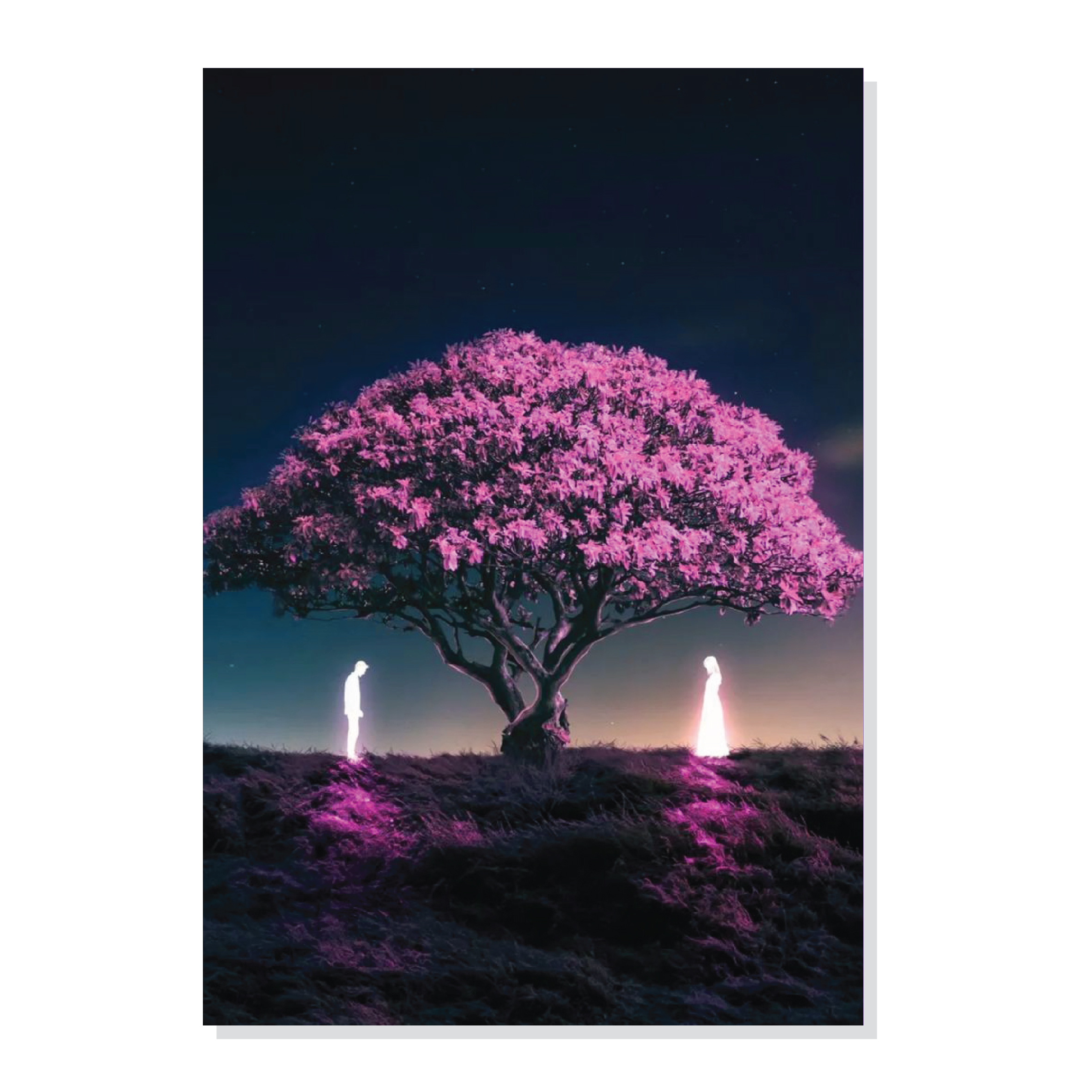 پوستر طرح رویایی درخت صورتی مدل M0026