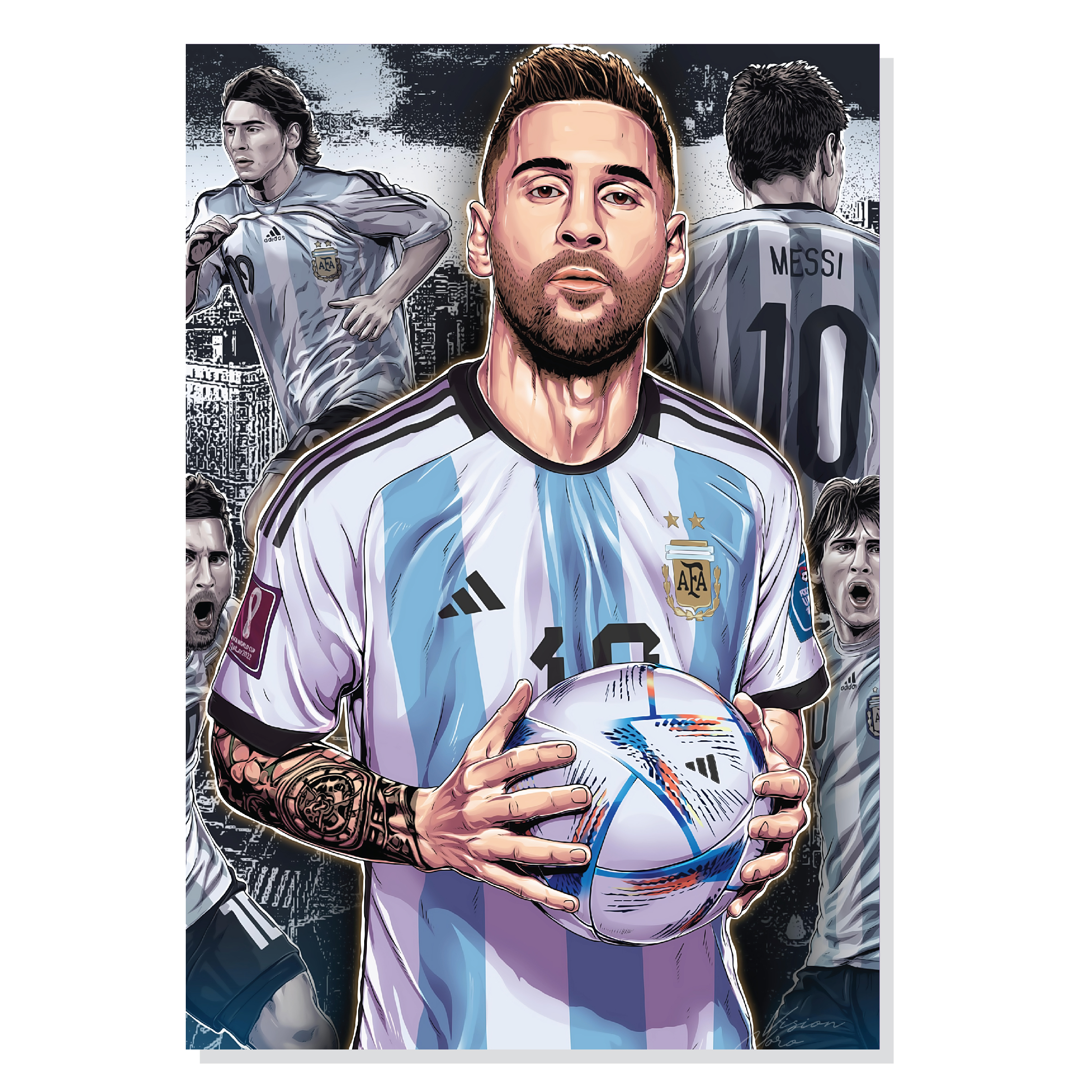 پوستر  طرح جام جهانی 2022 Lionel Messi مدل NV0108