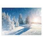 پوستر طرح بارش برف زمستانه در جنگل Winter Trees Snow Season مدل NV0896
