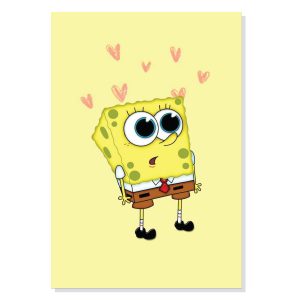 تابلو شاسی طرح انیمیشن باب اسفنجی شلوار مکعبی Sponge Bob Square Pants مدل M0374