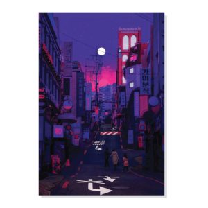 پوستر طرح شب بنفش ژاپن مدل M0011