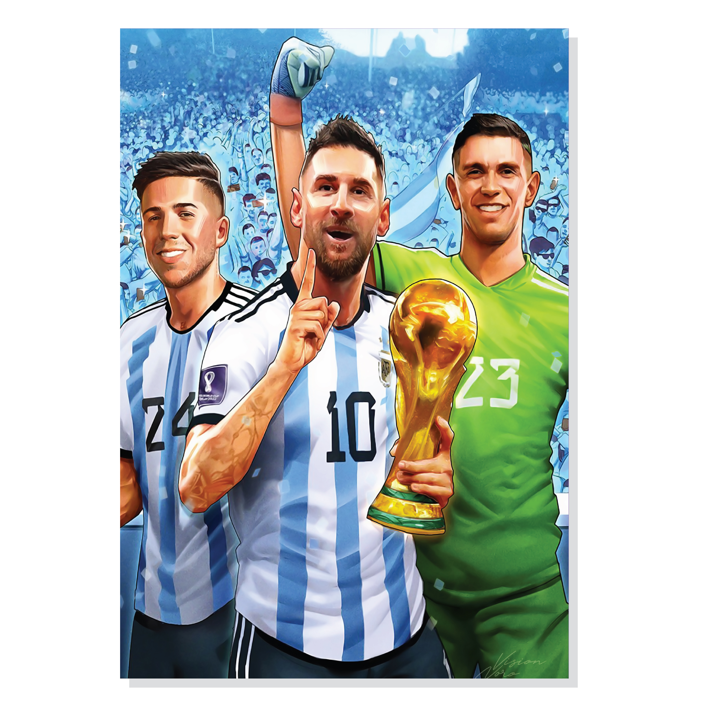 پوستر طرح جام جهانی 2022 Lionel Messi مدل NV0109