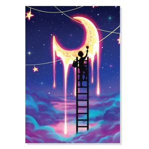 پوستر طرح نقاشی ماه شب مدل M0300