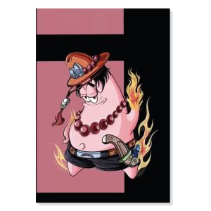 پوستر طرح باب اسفنجی پاتریک و وان پیس ایس مدل M0257 M0257 SpongeBob Patrick One Piece Ace Chassis Panel