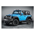 پوستر طرح ماشین جیپ - Blue Jeep Wrangler Rubicon مدل NV0634