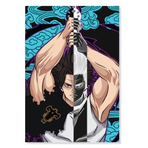 پوستر طرح انیمه شبدر سیاه کاپیتان یامی مدل M0284 M0284 Black Clover Anime Captain Yami Chassis Panel