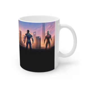 ماگ نورو استور طرح فیلم انتقام‌جویان Avengers ثور، آیرون‌من و کاپیتان آمریکا مقابل افق کد NM10620